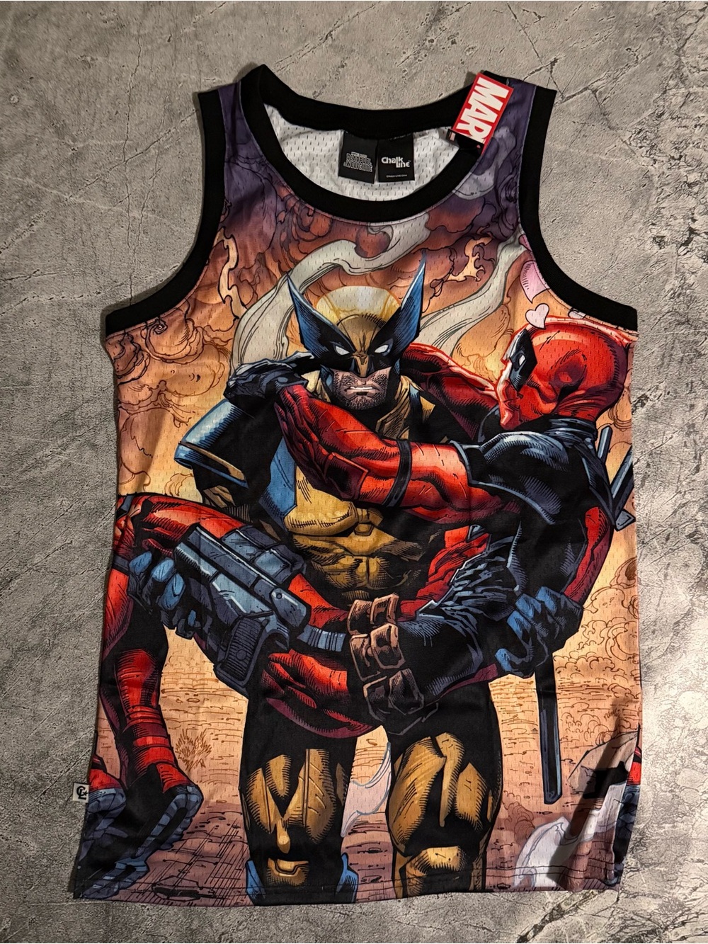Blank Deadpool & Wolverine Besties Venice Multi Jersey Size M Chalk Line Marvel